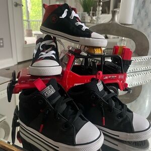 Converse Black and Red High-Top Sneakers for Kids